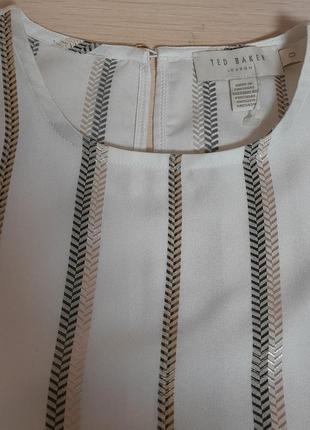 Шикарная блузка белого цвета в узор ted baker made in portugal, молниеносная отправка8 фото