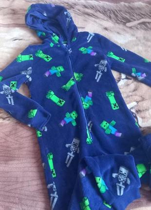 Махровая пижама кенгуру кигурумы майнкрафт