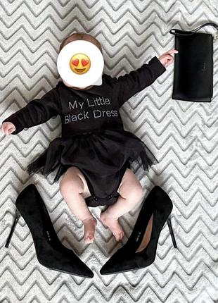 Черное платье- боди для ребенка2 фото