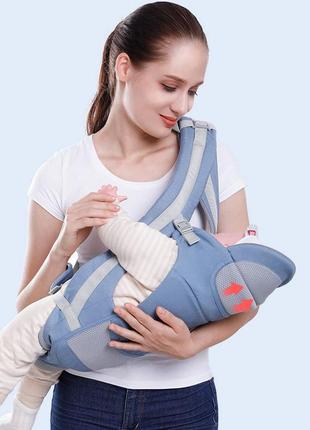 Хипсит эрго-рюкзак, кенгуру переноска baby carrier 6 в 1 голубой (n-9128)9 фото