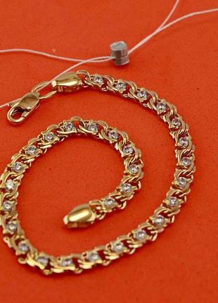 Золотой браслет арабский бисмарк 5,67 гр 17 см золото 585 золотий браслет5 фото
