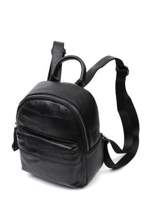 Рюкзак чорний шкіряний жіночий4 фото