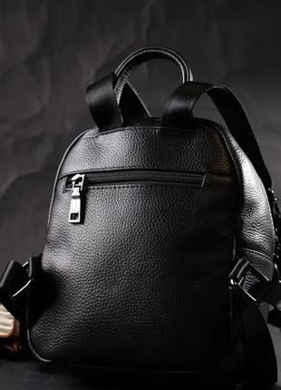 Рюкзак чорний шкіряний жіночий2 фото