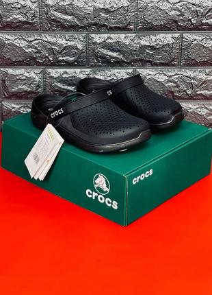 Мужские шлепанцы crocs черные тапочки крокс2 фото