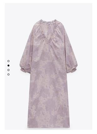 Zara стильное воздушное невесомое платье в цветы
