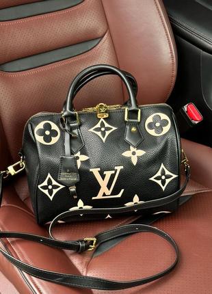 Сумка жіноча чорна louis vuitton speedy bandoulière 25 bag (арт: 99134)