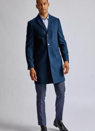 Якісне насичене синє пальто зі штучної вовни burton, розмір xl
