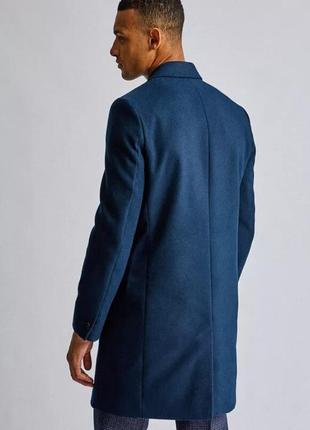 Якісне насичене синє пальто зі штучної вовни burton, розмір xl2 фото