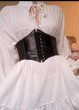 Черный женский корсет, корсет пояс для блузки1 фото