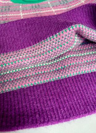 Теплый ангоровый разноцветный свитер на девочку6 фото
