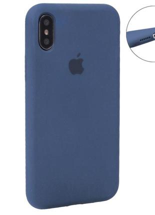 Original silicone case full size — iphone x ; xs — dark blue (57)