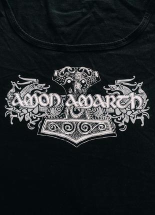 Черная майка топ amon amarth неформальная викинг
