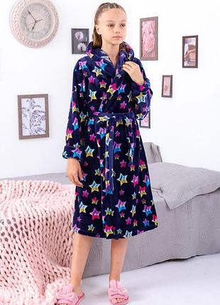 Махровий халат дитячий плюшевий, махровий халат підлітковий, теплий халат для дівчат