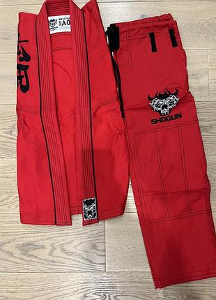 Экипировка самобовка, кимоно для самбо shogun 'kanji' red bjj gi