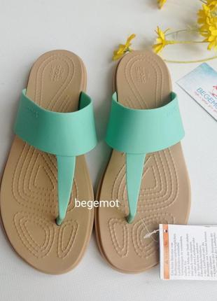 Шлепанцы женские вьетнамки pop crocs tulum flip мята2 фото