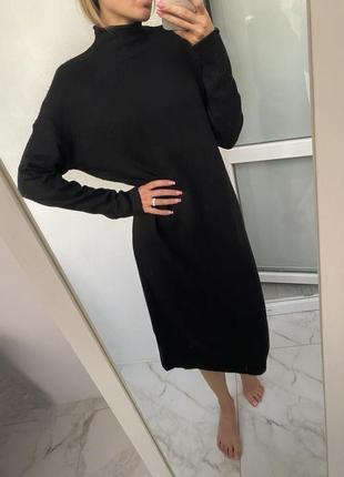 Тепле в'язане плаття з альпакою плаття светр міді чорне