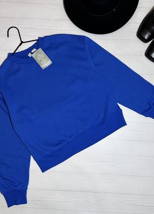 Синий свитшот на тонком флисе от h&m (divided)