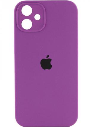 Чехол original silicone case with protective camera — iphone 12  — deep purple (71)