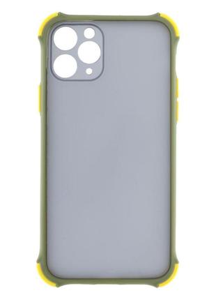 Чехол armor dark with frame для телефона iphone 11 pro  цвет оливковый
