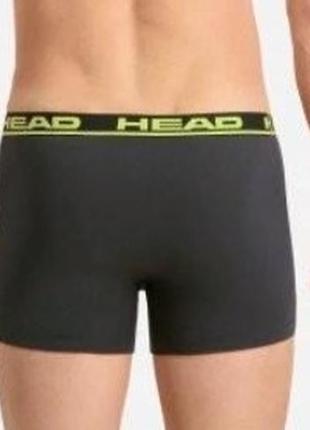 Труси-боксери head basic boxer 2p grafite/yellow (m)2 фото