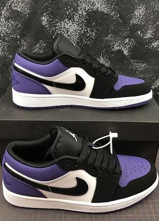 ✅чоловічі кросівки ✅nike air jordan 1 retro low violet