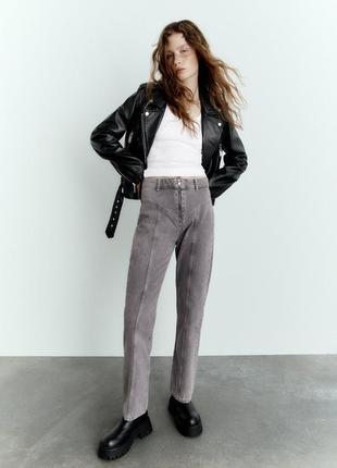 В наявності прямі джинси з швами спереду zara straight fit - 34/40