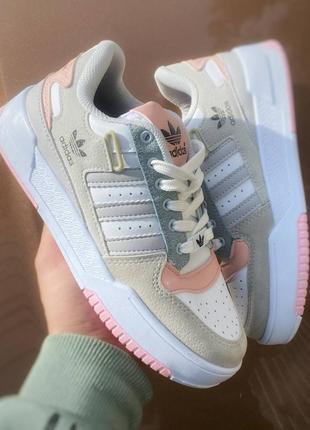 Кроссовки adidas forum low grey pink.