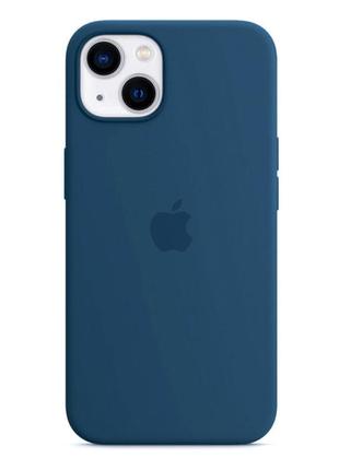 Чехол original silicone case full size — iphone 14 6.1" — light turquoise (73)