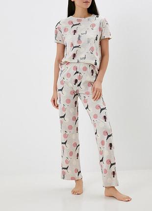 Пижама marks &amp; spencer
t374463f. женская пижама в котиках. серая пижама в котиках