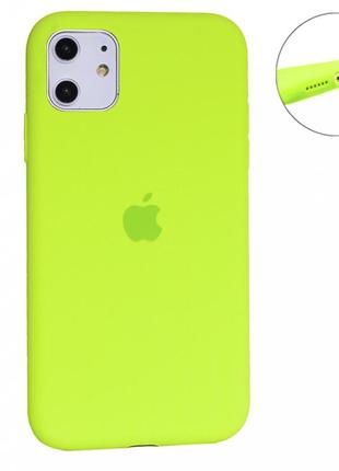 Чехол original silicone case full size — iphone 11 — neon green (60)