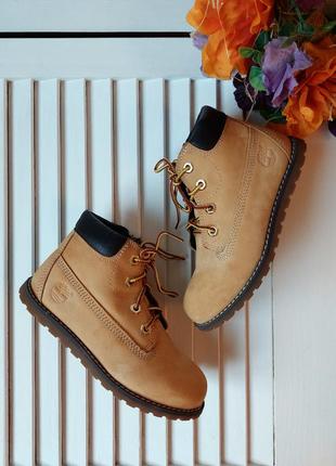 Ботинки кожаные демисезонные  timberland  toddler pokey pine оригинал3 фото