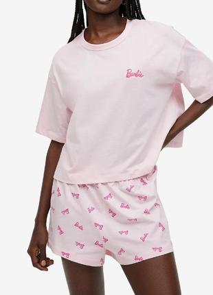 Жіноча піжама h&m barbie рожева піжама жіноча піжама з шортами домашній костюм h&m barbie