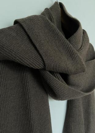 Коричневий шарф преміум бренд, 100 % вовна6 фото