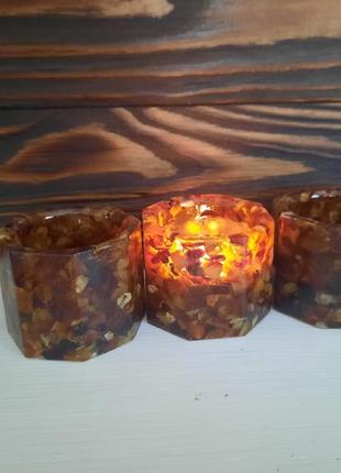 Подсвечник из янтаря