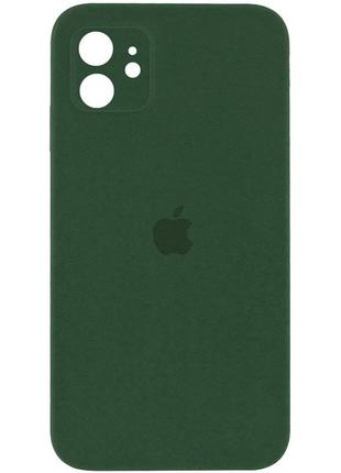 Чехол original silicone case with protective camera — iphone 11  — dark green (48)