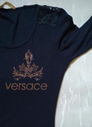 Логслив женский treysi с надписями бренда versace5 фото