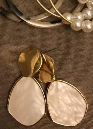 Стильнейшие серьги геометрия перламутр тренд 2020