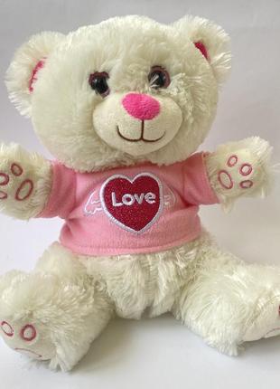 М'яка іграшка великий плюшевий ведмедик з написом love день закоханих1 фото