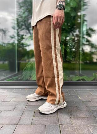 Мужские штаны микровельвет коричневые
