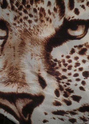 Качественный модный шарф шёлк креп де шин леопардовый рисунок 146х64см италия9 фото