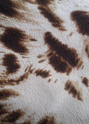 Качественный модный шарф шёлк креп де шин леопардовый рисунок 146х64см италия10 фото