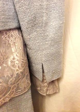 Вінтажний дизайнерський костюм з шовку і льону ніжно-блакитного кольору etienne aigner, р. 385 фото