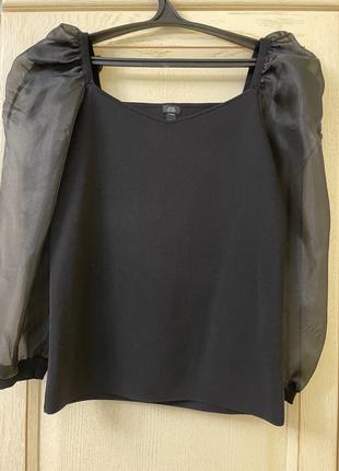 Блуза с прозрачными рукавами1 фото