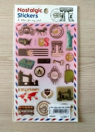 Набор водостойких наклеек let's travel