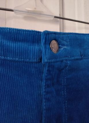 Розпродаж стрейчеві вельветові джинси волошкового кольору7 фото