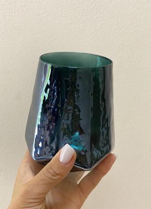 Склянка "дзеркальна бірюза",450 мл,1 фото