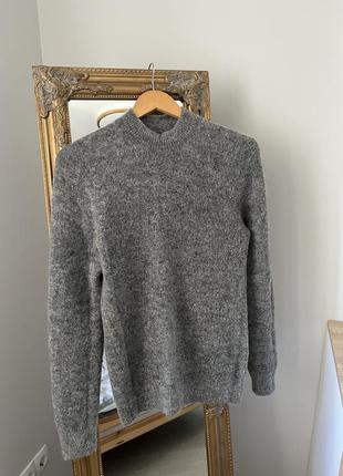 Серый шерстяной свитер3 фото