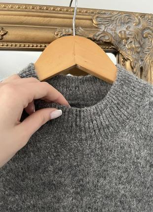 Серый шерстяной свитер5 фото