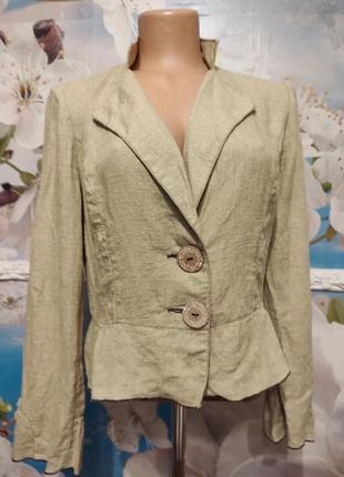 Роскошный дизайнерский льняной пиджак без подкладки легкий100% лен м