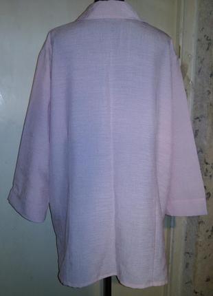 Пудровая,женственная блузка на пуговицах,расшитая бисером и камнями,большого размера4 фото